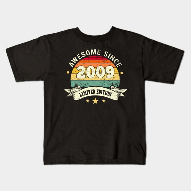 Awesome Since 2009 Kids T-Shirt by Cooldruck